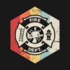 Retro Vintage Fire Department Icon Throw Pillow Official Firefighter Merch