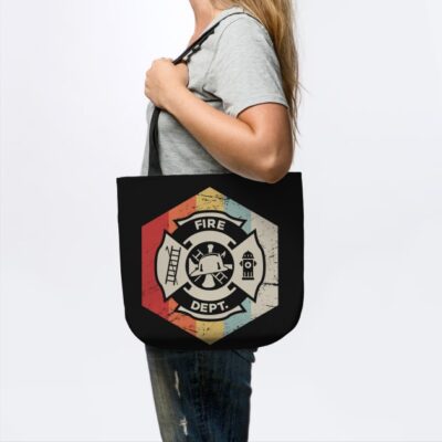 Retro Vintage Fire Department Icon Tote Official Firefighter Merch