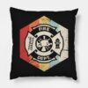 Retro Vintage Fire Department Icon Throw Pillow Official Firefighter Merch