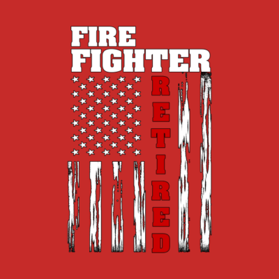 Fire Fighter Retired Distressed American Flag Tee Tank Top Official Firefighter Merch