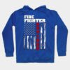 Fire Fighter Retired Distressed American Flag Tee Hoodie Official Firefighter Merch