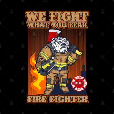 Bulldog Fire Fighter Throw Pillow Official Firefighter Merch