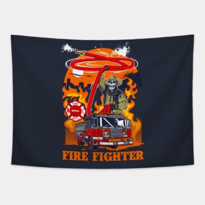 Fire Fighter Skull Tapestry Official Firefighter Merch