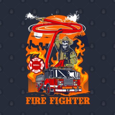 Fire Fighter Skull Throw Pillow Official Firefighter Merch