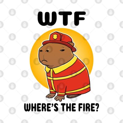 Wtf Wheres The Fire Capybara Firefighter Throw Pillow Official Firefighter Merch