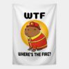 Wtf Wheres The Fire Capybara Firefighter Tapestry Official Firefighter Merch