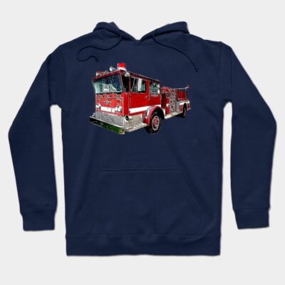 Fire Truck Vintage Old Fire Truck Fireman Fire Fig Hoodie Official Firefighter Merch