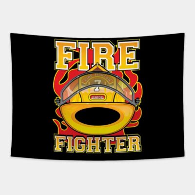 Fire Fighter Yellow Helmet Tapestry Official Firefighter Merch