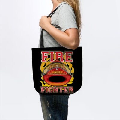 Fire Fighter Red Helmet Tote Official Firefighter Merch