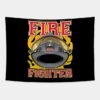 Fire Fighter Black Helmet Tapestry Official Firefighter Merch