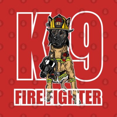 K9 Fire Fighter Poster Throw Pillow Official Firefighter Merch