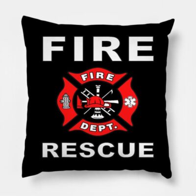 Fire Rescue Fire Fighter Fireman Throw Pillow Official Firefighter Merch