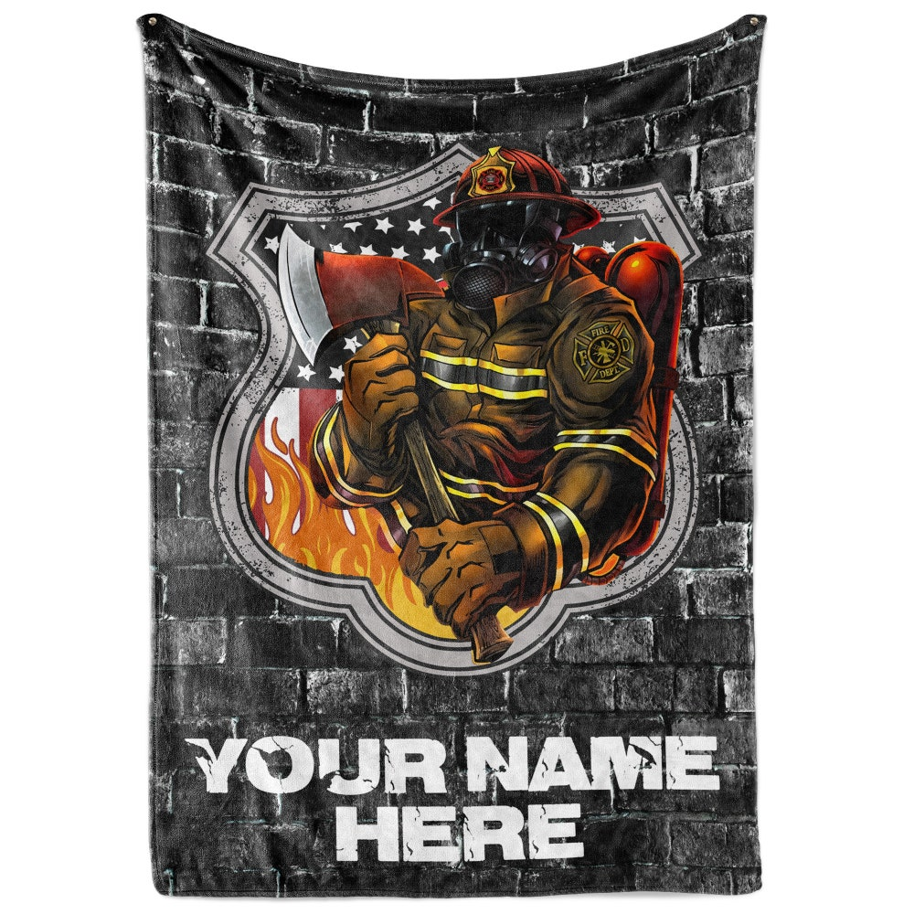 Personalized Firefighter Heroes Throw Blankets